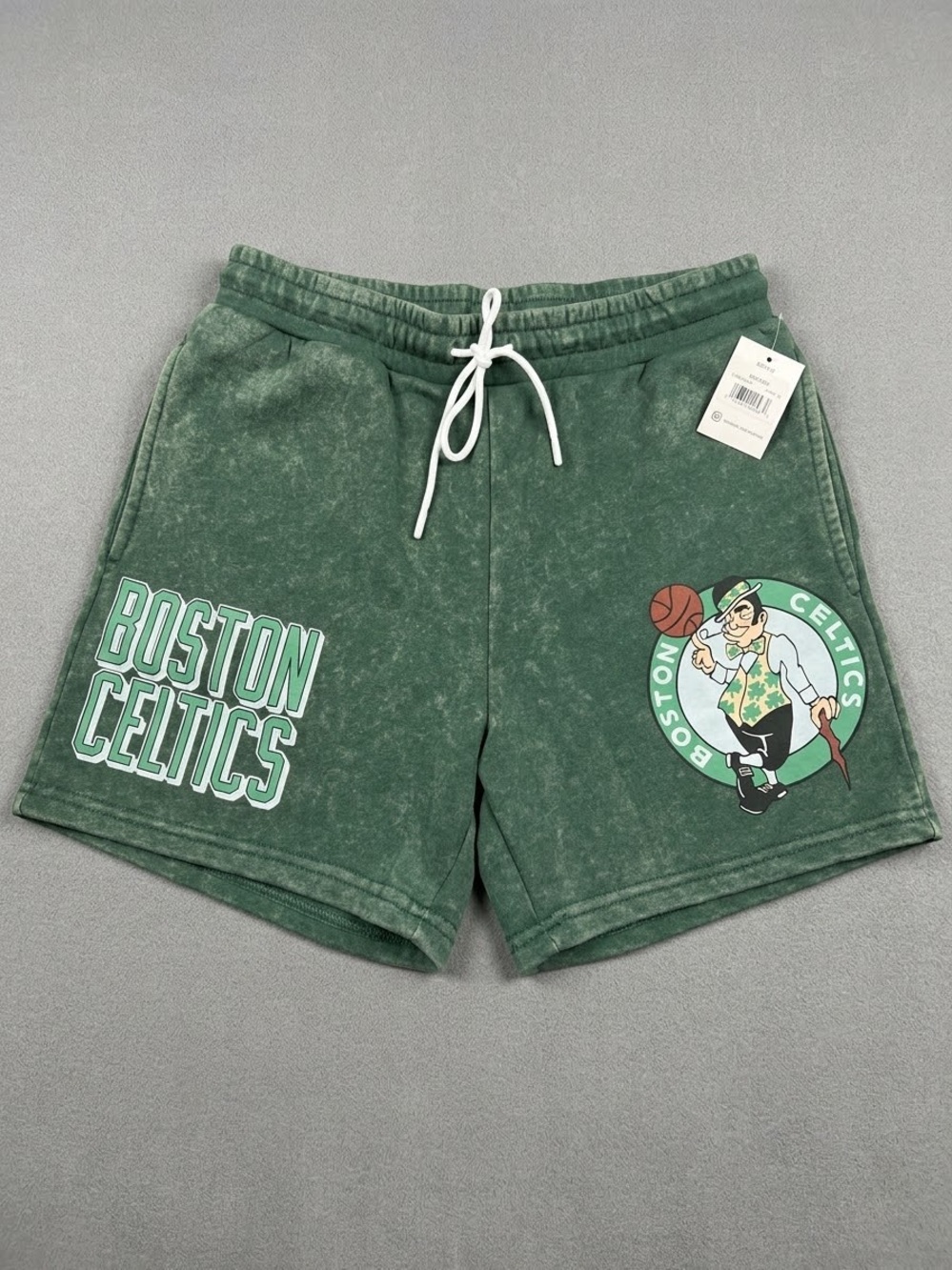 Boston Celtics Men's Green Athletic Shorts with Drawstring